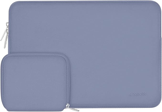 MOSISO Laptop Case 14 inch, 14 inch Laptop Sleeve Bag Compatible with HP Lenovo Dell ASUS Acer, HP Stream, Dell Latitude, Lenovo IdeaPad, Neoprene Computer Sleeve Bag with Small Case, Lavender Gray