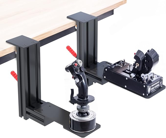 Meza Mount-Set of 2 Hotas Desk Mount for The Flight Sim Joystick Mount Compatible with Thrustmaster Warthog/WinWing Orion 2,Adjustable height and position Hotas Mount,Flight Joystick Mount