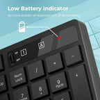 Wireless Keyboard and Mouse Combo, Lovaky 2.4G Full-Sized Ergonomic Keyboard Mouse, 3 DPI Adjustable Cordless USB Keyboard and Mouse, Quiet Click for Computer/Laptop/Windows/Mac (1 Pack, Black)