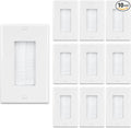 Iwillink Brush Wall Plate (10 Pack), Cable Pass Through Insert for Wires, Single Gang Cable Access Strap, Wall Socket for HDTV, Home Theater Systems