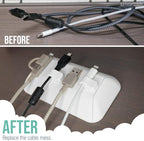 Smartish® Magnetic Cord Holder - Bigger Cable Wrangler Organizer with Magnet Clips for Charger Management on Desktop, Nightstand, or Side Table - Holds 6+ Cables - Snow Day White