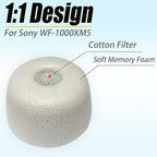 Memory Foam Tips for Sony WF-1000XM5 Replacement Tips for WF-1000XM5 WF-1000XM4 Earbuds Case, 4 Pairs Gray