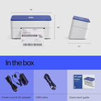 HP Shipping Label Printer, Commercial Grade Direct Thermal, Compact & Easy-to-use, High-Speed 300 DPI, Barcode, Compatible with, UPS, Ebay, ShipStation More, HPKE103, 7.9''x 4.6'' x 4.7'', white