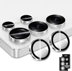 for Samsung Galaxy S25 Ultra Camera Lens Protector, Individual Metal Ring Tempered Glass Lens Cover, [Strong Adsorption] Scratch Resistant Ultra-Thin HD Clear Lens Cover, 1 Set-Slivery Ring