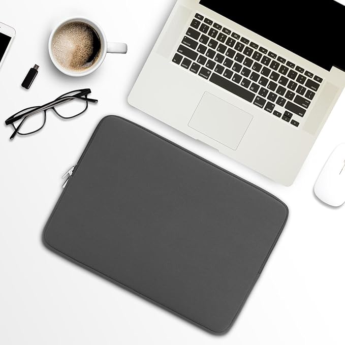 RAINYEAR 11-11.6 Inch Laptop Sleeve Protective Case Soft Lining Carrying Bag Padded Zipper Cover Compatible with 11.6" MacBook Air for 11" Notebook Computer Tablet Chromebook (Gray, Upgraded Version)