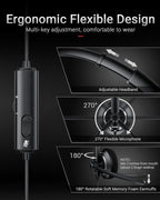 Wired Headset with Microphone for PC Laptop - 3.5mm Jack On Ear Headphones with Noise Cancelling Microphone for Boom Skype Webinars, in-line Control,Comfortable