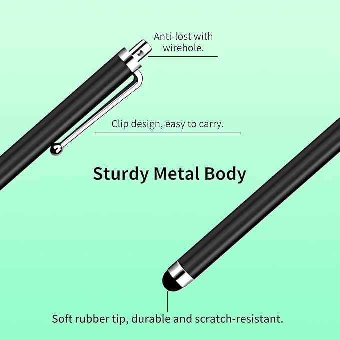 20 Pack Stylus Pen,Stylus Pen for Touchscreen High Precision and Sensitivity for Everyday Writing/Drawing,Universal Stylus Compatible with All Touch Screens,Black