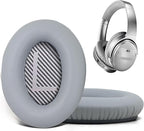 Replacement Ear Pads for Bose QuietComfort 35 35 II 15 25(qc 35 25 15/QC35 ii), Headphone Ear Covers, High Density Memory Cotton, Soft Leather, Adaptive Noise Isolation Headphones Pads Cushions-Grey