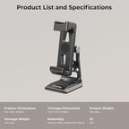 SMALLRIG Metal Phone Tripod Mount, Cell Phone Mount with Quick Release Adapter for Arca-Swiss, Multifunctional Phone Holder for Arca-Type Tripod, for DJI RS 3 Mini Stabilizer, for iPhone - 4611