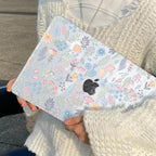 for MacBook Pro 13 inch Case 2022 2021 2020-2016 Release M2 M1 Chip A2338 A2251 A2289 A2159 A1989 A1706, Shiny Pattern Plastic Hard Shell Case Keyboard Cover Screen Film, Starry Sky Flowers