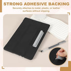 PATIKIL 2 Pcs Adhesive Pencil Holders, 105mm Long Universal Pencil Clip Silicone Pen Holder Office Pen Organizer for Desk Wall Clipboard Notebook Tablet Case Stylus, Pink