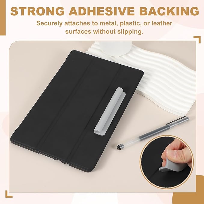 PATIKIL 2 Pcs Adhesive Pencil Holders, 105mm Long Universal Pencil Clip Silicone Pen Holder Office Pen Organizer for Desk Wall Clipboard Notebook Tablet Case Stylus, Green