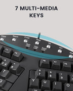 Perixx PERIBOARD-512B Wired Ergonomic Keyboard - Split Keyboard, Wrist Rest, Natural Typing - Wired USB Connectivity - US English - Black