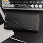 topstache Leather Phone Holster with Belt Loop, Magnetic Closure Cell Case Card Holder Wallet,Leather Pouch for iPhone 14 Pro,Galaxy S23(Fits Otterbox on) L,Black, Belt Loop-Black (C0403)