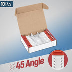 Everest 45° Angled RJ45 Cat6 Keystone Jacks 10-Pack in Orange - Slim Profile Female RJ45 Connectors - Cat 6 Keystone Jack - Compatible with 45° Angled Speed Termination Tool - 45Term (B0BL3GS7ZY)
