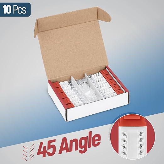 Everest 45° Angled RJ45 Cat6 Keystone Jacks 10-Pack in Orange - Slim Profile Female RJ45 Connectors - Cat 6 Keystone Jack - Compatible with 45° Angled Speed Termination Tool - 45Term (B0BL3GS7ZY)