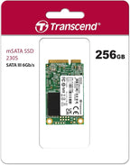 Transcend 256GB mSATA SSD with Dram Cache, Up to 530MB/s, Mini SATA III 6G/s Internal Solid State Drive for Ultrabook, Desktop, Tablet, PC, GPS, Server, 3D TLC NAND Flash, LDPC Error Correction, ECC