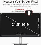 bersem 2 Pack 21.5 Inch Monitor Computer Privacy Screen Filter for 16:9 Ratio,Removable Monitor Anti-Glare & Privacy Filters for 21.5 Inch, Anti Blue Light, Anti-Spy, Anti-Scratch, UV-Blocking