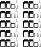 10 Pack SIM Card Adapter Kit, 4 in 1 Nano Micro Standard Converter Kit with Steel SIM Tray Eject Pin 1, Black