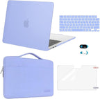 MOSISO Compatible with MacBook Air 13 inch Case 2025 2024 2023 2022 M4 A3240 M3 A3113 M2 A2681, Hard Shell&Sleeve Bag&Keyboard Skin&Webcam Cover&Screen Film for MacBook Air 13.6 inch, Slate Blue