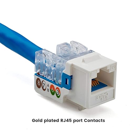 trueCABLE Cat6A Keystone Jack, Unshielded (UTP), 90 Degree Punch-Down, PoE++ (4PPoE), UL Listed, ETL Verified, ANSI/TIA Certified, Modular RJ45 Female, White, 12 Pack