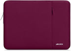 MOSISO Laptop Case 16 inch, 15-15.6 inch Laptop Sleeve Compatible with MacBook Pro 16 M4 M3 M2 M1, HP Acer Dell Lenovo ASUS Notebook, Polyester Vertical Computer Sleeve Bag with Pocket, Wine Red