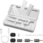 GODOX 【2025 Latest Model】 Movelink Mini LT Kit Wireless Microphone System, 2.4GHz Lavalier Mic 100m(328ft.) Range with Charging Case for iPhone, Camera, Vlogger, Youtuber, Interviewer(White)