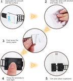 50Pcs Adjustable Adhesive Cable Management Clips, Nylon Cable Strap Ties Wire Clips Clamps Organizer with Strong Adhesive Tape, Extra Screw & Hole for Strong Fixation Home Office - 3.35 Inch Black