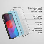 CASETiFY Impact HD Screen Protector [Strengthened 9H aluminosilicate glass, applicator included] for iPhone 16 Pro