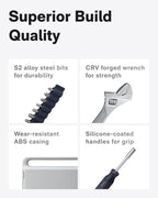 HOTO 16-Piece Home Tool Kit, Basic Hand Tool Set with Storage Box – Includes Screwdriver, Wrench, Hammer, Tape Measure, Plier – Ideal for Household, Garage, Office, Dorm Repairs & DIY Projects