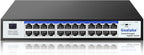 Easy Smart Managed Ethernet Switch, 24 Port Gigabit Switch,Network Hub, Ethernet Splitter, Plug & Play, Industrial Grade Fan Design, VLAN, Qos, Desktop or Wall Mount