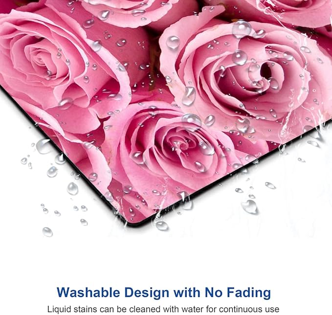 IMAYONDIA Pink Rose Mouse Pad, Waterproof Non-Slip Rubber Base Mouse Pad for Computer Laptop