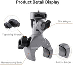 PGYTECH CapLock Super Clamp Mount, Aluminum Alloy Bracket for Insta360 Ace Pro2/X5/X4/X3, Crab Heavy Duty Clamp with 1/4" Screw for Gopro 13/12/11/Osmo Action 5 Pro/4/3/Pocket Action Camera