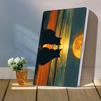 Compatible with MacBook Air 13 inch Case M1 A2337 A2179 A1932 2021 2020 2019 2018 Release with Retina Display & Touch ID, Printed Pattern Plastic Hard Shell Case Cover, Cat Watching Moon