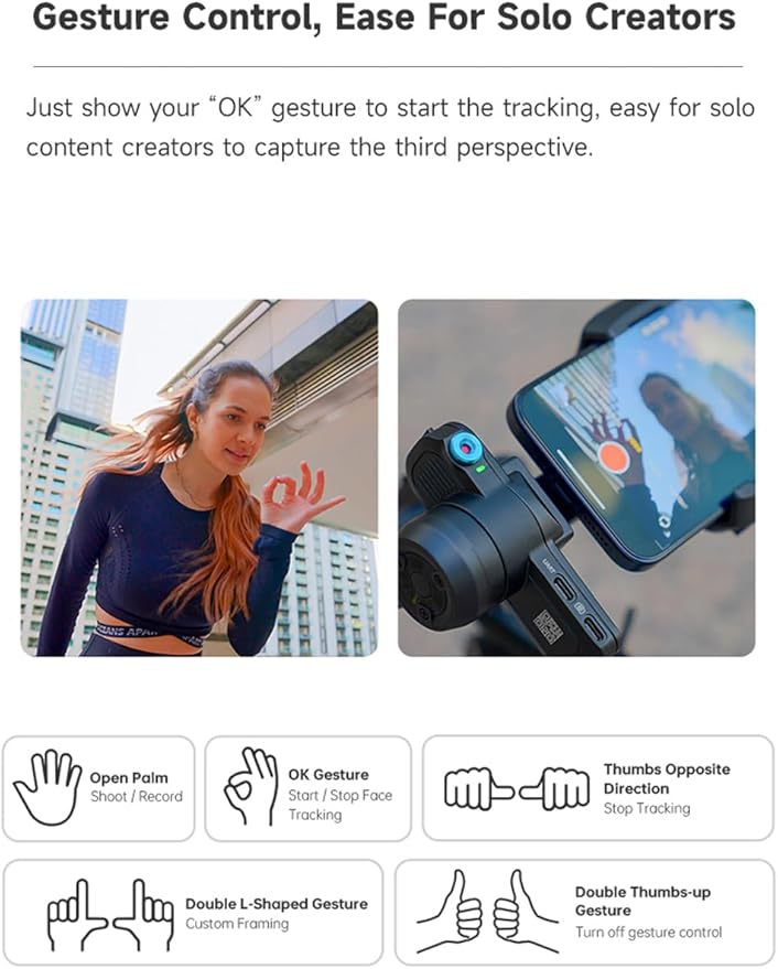 FeiyuTech SCORP Mini 3 Gimbal Stabilizer for Smartphone, Built-in AI Tracking Module & Cooling Fan, 2KG Payload 3-Axis Phone Gimbal with Integrated Grip Design, Gimbal Stabilizer for iPhone & Android