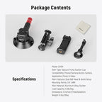 NEEWER 3" Suction Cup Mount with Phone Holder Action Camera Adapter Compatible with iPhone GoPro DJI Insta360, Ball Head Magic Arm Cleaning Cloth Quick Release Car Mount for POV Video Recording, CA104
