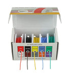 BOJACK 24 AWG Flexible Silicone Wire Electric Wire Hook up Wire Kit 300V Cables with Plus 20 φ3mm Heat Shrink Tubings and a Mini Wire Stripper(5 Colors 19.69Ft Each Color, 24AWG)