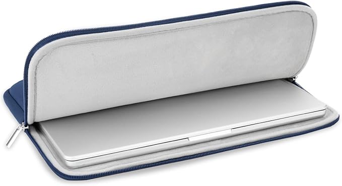 RAINYEAR 15 Inch Laptop Sleeve 15" Protective Soft Case Padded Cover Carrying Bag Specially Compatible with 15.4" MacBook Pro/Air A3241 A2941 A3114 A1938 A1707 A1990 (Navy Blue, Upgraded Version)