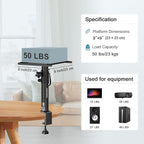 Set of 2 Studio Monitor Stands Desktop Speaker Stands Height Adjustable 12" to 18" Speaker Stands with Desk Clamp