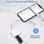 Lightning to USB Camera Adapter for iPhone, [Apple MFi Certified] USB3.0 Female Adapter for iPad with Charging Port, Plug and Play OTG Converter Support Card Reader USB Flash Drives Keyboard