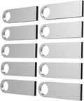ABLAZE 16GB Flash Drive 10 Pack, Metal USB 2.0 Thumb Drives with Keychains USB Sticks Pendrives (Sliver)