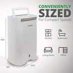 Ivation 19 Pint Small-Area Desiccant Dehumidifier Compact and Quiet - with Continuous Drain Hose for Smaller Spaces, Bathroom, Attic, Crawlspace and Closets - for Spaces Up to 410 Sq Ft