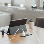 Conference Recessed Power Strip Socket Waterproof,Furniture Recessed Power Strip,Flush Mount with 3 Outlets,6ft Extension Cord with Flat Plug