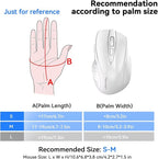 TECKNET Rechargeable Jiggler Wireless Mouse (BT5.0/3.0 & 2.4G) 4800 DPI Silent USB A & Bluetooth Mouse 6 Buttons, Wide Compatibility - White