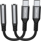 USB Type C to 3.5mm Female Headphone Jack Adapter, (2-Pack) USB C to Aux Audio Dongle Cable Cord for iPhone 15 16 17 Pro Max, Samsung Galaxy S25 S24 S23 S22 S21 S20 Ultra, Note 20, Pixel 8 9,iPad Pro