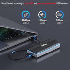 External SSD Enclosure USB-C 3.2 for 12+16 Pin MacBook SSD, Hard Drive Reader for A1466 A1465 A1502 A1398 SSD Mac Air/Pro mid 2013-2017, Portable Aluminum SSD Case with Indicator