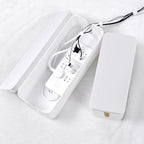 Cable Management Box, 2 Pack Large & Medium Cable Organizer Box with 17 PCS Cable Management Set, Cord Organizer Box to Hide Surge Protector on Desk or Floor (White)