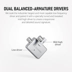 Xvive T9 in-Ear Monitor Dual Knowles BA Drivers IEM for Studio, Band Rehearsal,Live Performance (T9)