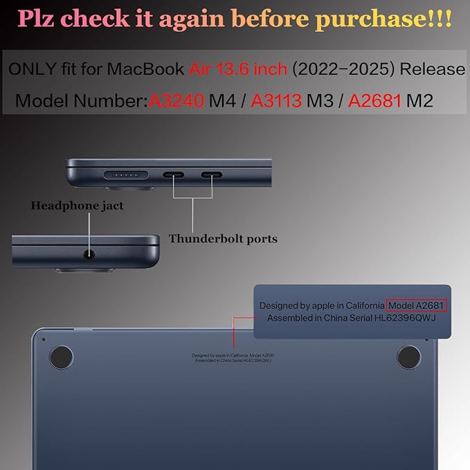 CISSOOK for MacBook Air 13.6 Inch Case 2024 2025 Model A3240 A3113 A2681, Panther Leopard Midnight Green Cover with Keyboard Cover for MacBook Air 13.6 M2 M3 M4 - Leopard