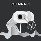 Logitech Brio 100 Full HD 1080p Webcam for Meetings, Streaming, Desktop, Laptop, PC - Built-in Mic, Shutter, USB-A, Teams, Zoom - Off-White